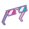 nineties pop art style 3d glasses