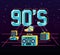 Nineties retro set icons