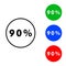 Ninety percentage circle icon