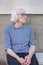 Ninety years old grandma portrait outdoors