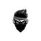 Ninja head Logo of assassin silhouette clipart