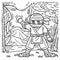 Ninja with Huge Shuriken Coloring Page for Kids