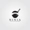 Ninja logo template, creative vector for business corporate, element, japan, illustration