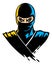 Ninja mascot in paint effect