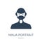ninja portrait icon in trendy design style. ninja portrait icon isolated on white background. ninja portrait vector icon simple