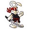 Ninja rabbit cartoon