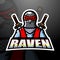 Ninja raven esport mascot logo design