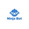 Ninja robot logo design vector