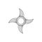 Ninja shuriken icon, black monochrome style