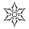Ninja shuriken star weapon icon, outline style