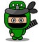 Ninja simple gas cylinder doodle mascot costume