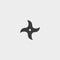 Ninja star icon in a flat design in black color. Vector illustration eps10