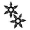 Ninja stars icon, simple black style