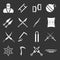 Ninja tools icons set grey vector