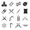 Ninja tools icons set, simple style