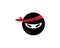 Ninja warrior icon. Simple black ninja head logo