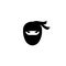 Ninja warrior icon. Simple black ninja head logo illustration