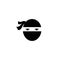 Ninja warrior icon. Simple black ninja head logo illustration