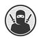 Ninja Warrior Logo Icon on White Background. Vector