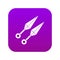 Ninja weapon kunai icon digital purple