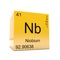 Niobium chemical element symbol from periodic table