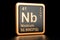 Niobium Nb chemical element. 3D rendering
