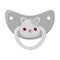 Nipple for infant.Baby dummy .Cute of baby pacifiers. Sweet dummy nipple with funny animals faces. Dummy cat