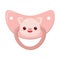 Nipple for infant.Baby dummy .Cute of baby pacifiers. Sweet dummy nipple with funny animals faces. Dummy pig