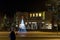 Nis, Serbia - December 18, 2019: Serbian National Theater in Nis with Christmas and New Year 2020   decorations and illuminations