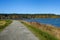 Nisqually Estuary Boardwalk Trail on a sunny fall day, Nisqually National Wildlife Refuge, Washington State