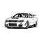 Nissan GTR R35 Blue sports car illustration vector line art black and white