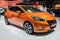 Nissan Micra car showcased at the Brussels Expo Autosalon motor show. Belgium - January 19, 2017