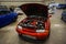 Nissan Skyline GT-R R32 exposing its engine RB26DETT twin turbo