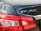 Nissan Sylphy sign and turn and stop Headlight of modern black car close-up