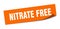 nitrate free sticker. square isolated label sign. peeler