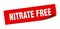 nitrate free sticker. square isolated label sign. peeler