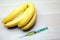 Nitrate syringe banana table background