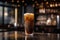 Nitro cold brew with cascading bubbles in modern cafe - generative AI