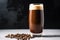 nitro cold brew coffee in a beer glass