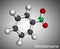 Nitrobenzene molecule. It is used in the manufacture of aniline, dyes, drugs, pesticides, and synthetic rubber Molecular model. 3D