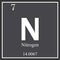 Nitrogen chemical element, dark square symbol