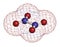 Nitrogen tetroxide (dinitrogen tetroxide, N2O4) rocket propellant molecule. 3D rendering. Atoms are represented as spheres with