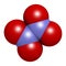 Nitrogen tetroxide dinitrogen tetroxide, N2O4 rocket propellant molecule. 3D rendering. Atoms are represented as spheres with.