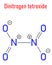 Nitrogen tetroxide or dinitrogen tetroxide, NTO, amyl. Rocket propellant molecule. Skeletal formula.