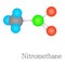 Nitromethane 3D molecule chemical science