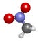 Nitromethane nitro fuel molecule. Used as fuel to power rockets, drag racing cars, etc. Also used as high explosive