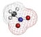 Nitromethane nitro fuel molecule. Used as fuel to power rockets, drag racing cars, etc. Also used as high explosive