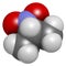 Nitropropane 2-nitropropane, 2-NP chemical solvent molecule. Used as solvent in production of ink, polymers, coatings, adhesives