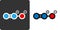 Nitrous oxide (N2O, nitrous, nitro, NOS, laughing gas) molecule, flat icon style. Medically used as anaesthetic and analgesic.