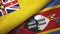 Niue and Eswatini Swaziland two flags textile cloth